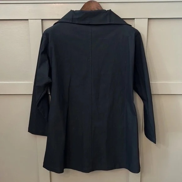 Blanque Longline Black Jacket Coat Button Front W/ Pockets Size Medium - Picture 12 of 14